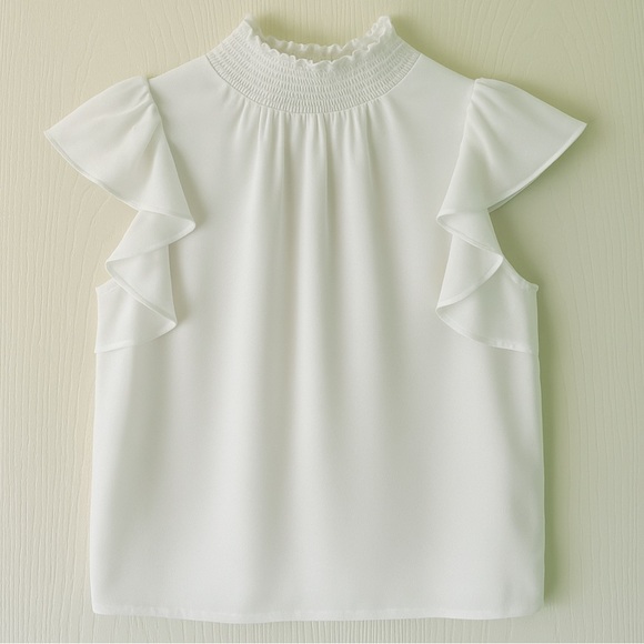 👚STATE White Ruffle Blouse – XS (2–4) – Romantic & Lightweight - Picture 7 of 14